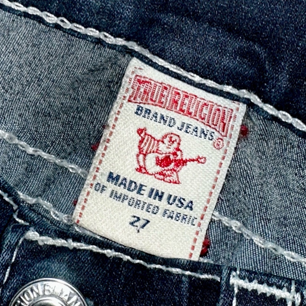 True Religion - Joey Y2K Dark Wash Jeans Size 27 – Iconic Horseshoe Stitch - Picture 9 of 10